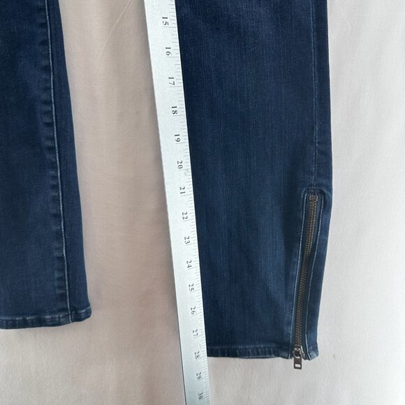 Madewell Skinny Skinny Ankle Zip Jeans Womens 26 Low Rise Stretch Dark Wash Blue - Picture 9 of 13